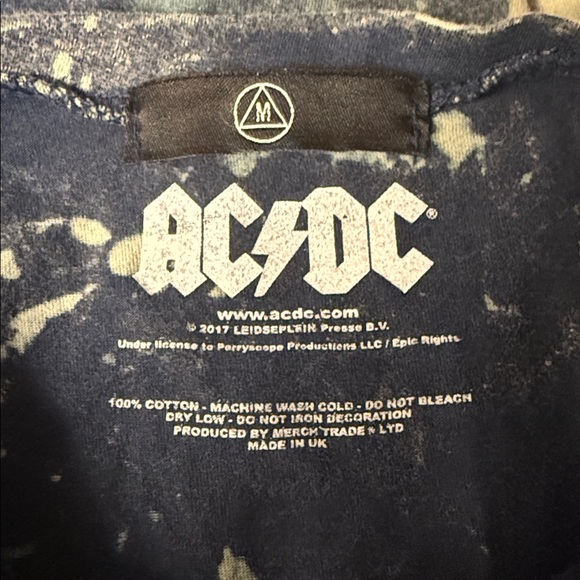 AC/DC Vintage Wash Distressed Graphic Tee Dress | Rocker Grunge Festival Style - Picture 4 of 11